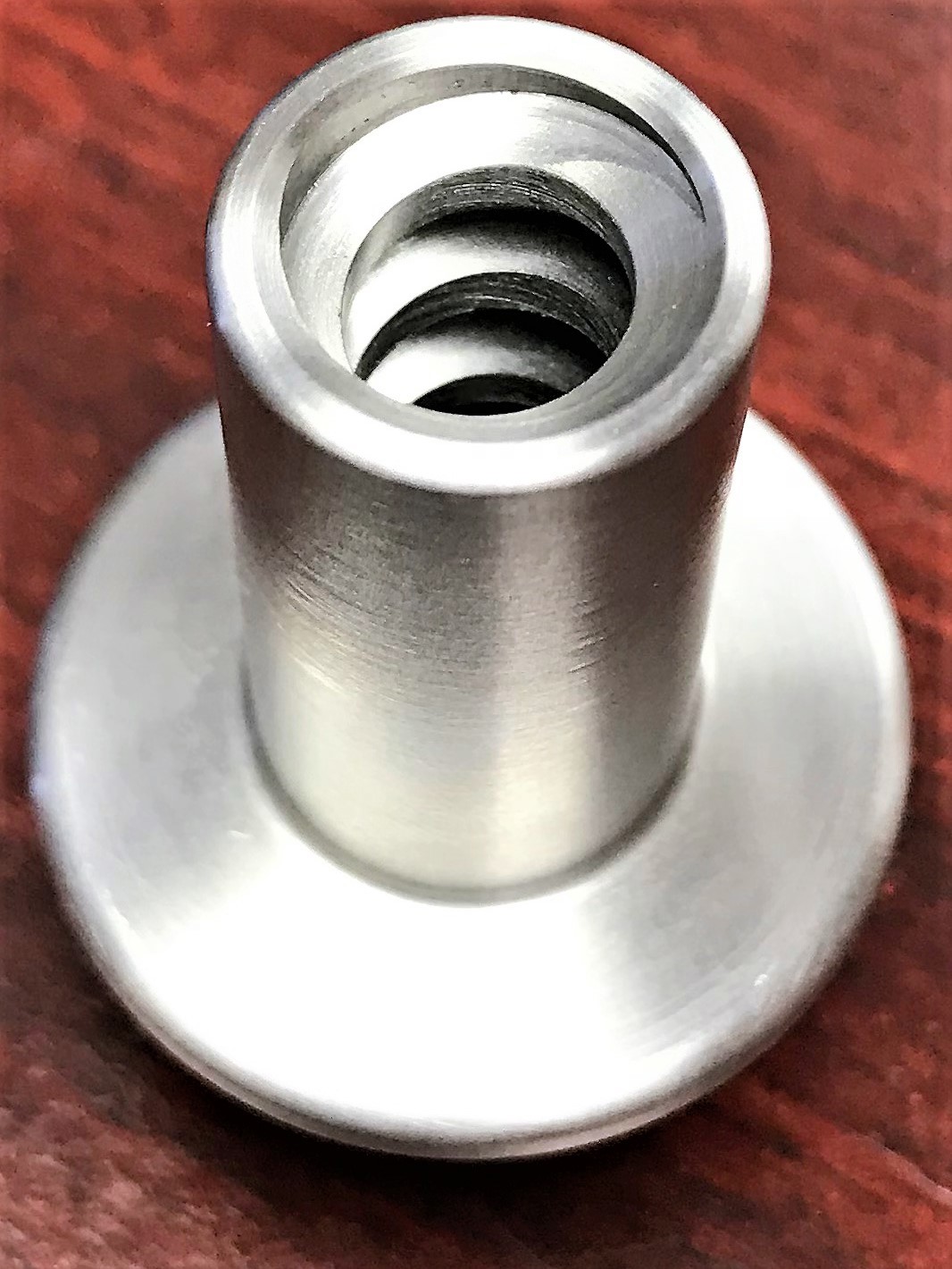 Machined Part with 1/2" -4 STUB ACME Left Hand Thread